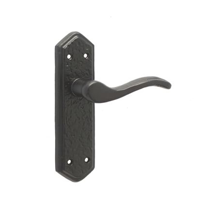 Wentworth Suite Door Handle on Latchplate Black - By Frelan Hardware - JAB501