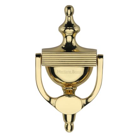Heritage Brass Urn Knocker 7 1/4" Polished Brass finish