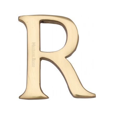 Heritage Brass Alphabet R Pin Fix 51mm (2") Polished Brass Finish