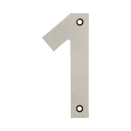 100mm Numerals SSS Finish 100mm Satin Stainless Steel No. 1 - By Frelan Hardware - JSS-1