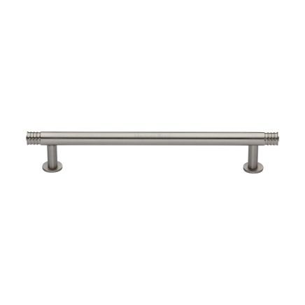 Heritage Brass Cabinet Pull Contour Design with 16mm Rose 160mm CTC Satin Nickel finish