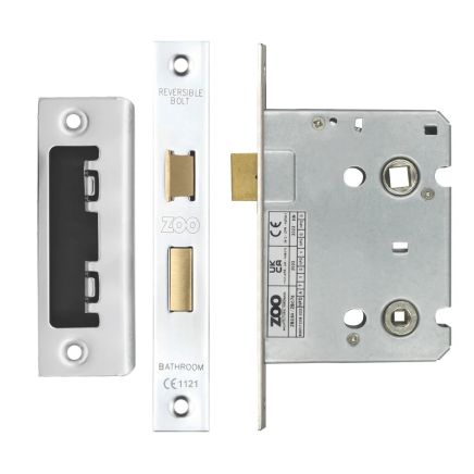 Zoo Hardware Bathroom Lock 3" - 57mm c/c - Polished Stainless