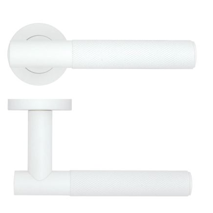 Zoo Hardware Orta Lever on Round Rose - White