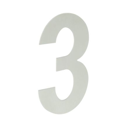 150mm Numerals SSS Finish 150mm Satin Stainless Steel No. 3 - By Frelan Hardware - JNSS-3