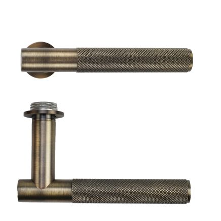 Zoo Hardware Orta Lever on 32mm Round Mini Rose - Antique Brass