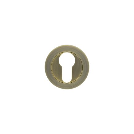 Zoo Hardware Euro profile round escutcheon - Antique Brass