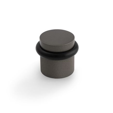 Valli 38 x 35mm - Floor Mounted Knurled Doorstop - Concealed Fix - Anthracite