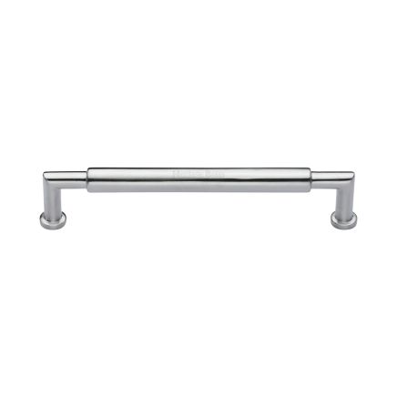 Heritage Brass Cabinet Pull Bauhaus Round Design 152mm CTC Satin Chrome Finish