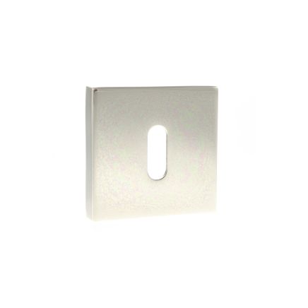 Senza Pari Key Escutcheons on Minimal Square Rose - Polished Nickel (Pair)