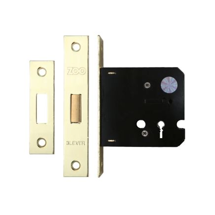 Zoo Hardware 3 Lever Dead Lock - Electro Brass