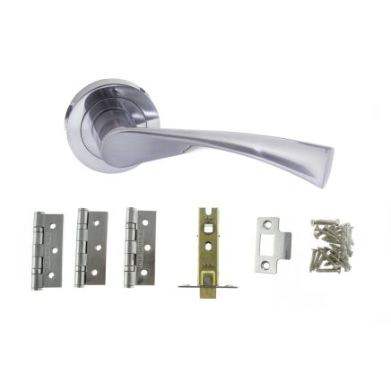 Atlantic Colorado Door Pack Bundle (2.5" Latch, 3"x2" Hingesx3) - Satin Chrome