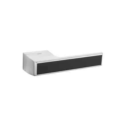 Tupai Rapido VersaLine Tobar Lever Door Handle on Long Rose - Pearl Black Decorative Plate - Satin Chrome