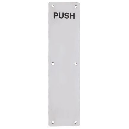 Zoo Hardware Finger Plate - Push (Radius) 75mm x 300mm - Satin Stainless