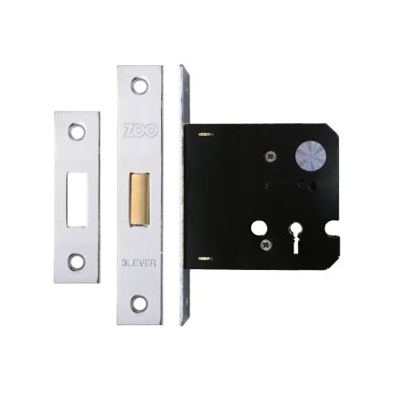 Zoo Hardware 3 Lever Dead Lock - Nickel Plate