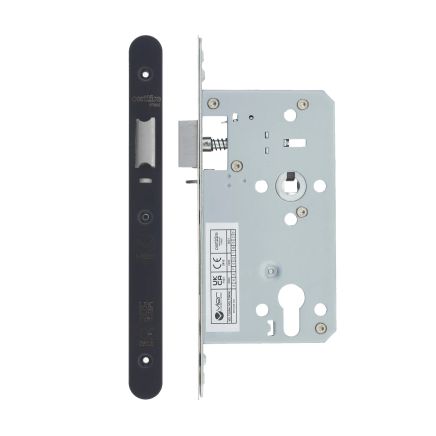 Zoo Hardware 2 Piece - DIN night latch - 72mm c/c - backset 60mm - radius - Black