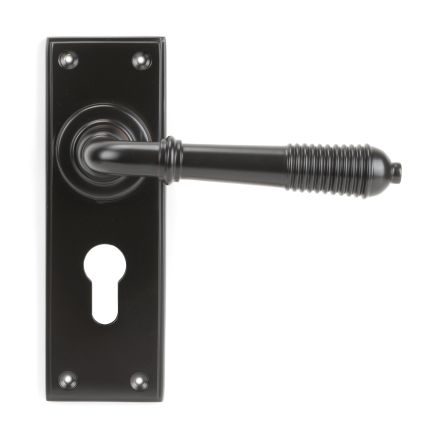 Aged Bronze Reeded Lever Euro Lock Set