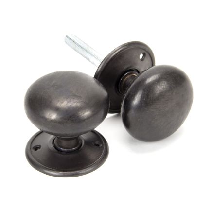 Aged Bronze 57mm Mushroom Mortice/Rim Knob Set