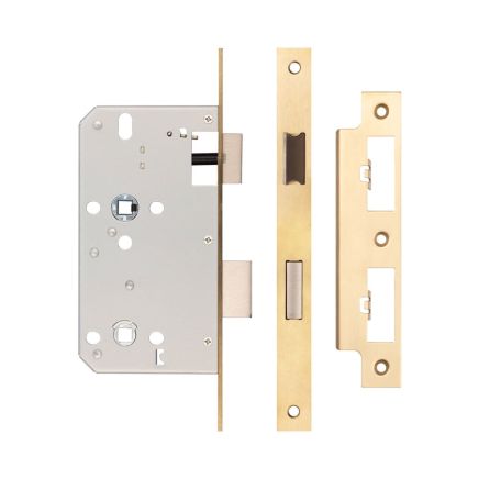 Jedo 78mm Din Bathroom Locks 60mm Backset Satin Brass - By Frelan Hardware - JL-DB60SB