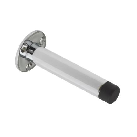 Zoo Hardware Door Stop - Cylinder with Rose 90mm - Face Fix - Chrome