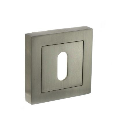 STATUS Key Escutcheons on S4 Square Rose - Satin Nickel (Pair)