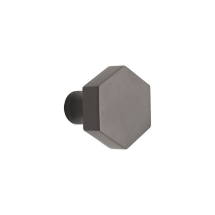Hexagonal Cupboard Knob Gunmetal Grey