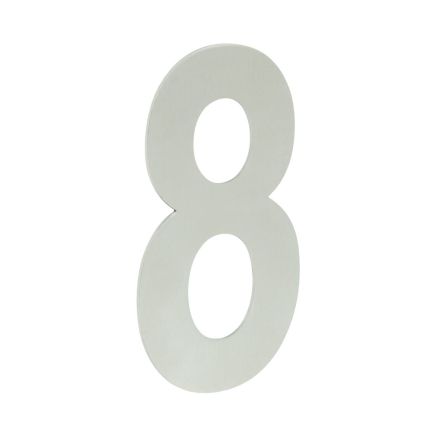 150mm Numerals SSS Finish 150mm Satin Stainless Steel No. 8 - By Frelan Hardware - JNSS-8