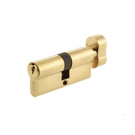 Euro Profile Cylinders & Turns Keyed to Differ 60mm Polished Brass - By Frelan Hardware - JL-60EPCTPB