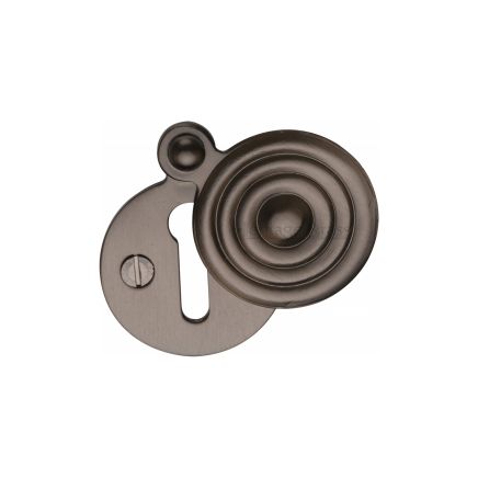 Heritage Brass Covered Keyhole Reeded Matt Bronze finish