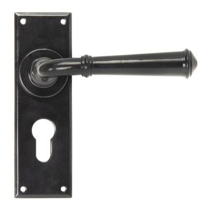 Black Regency Lever Euro Lock Set
