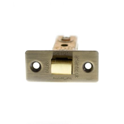 Atlantic Fire-Rated CE Marked Bolt Through Tubular Latch 3" - Antique Brass