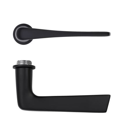 Zoo Hardware Como Lever on 32mm Round Mini Rose - Black