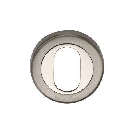 Heritage Brass Oval Profile Cylinder Escutcheon Mercury finish