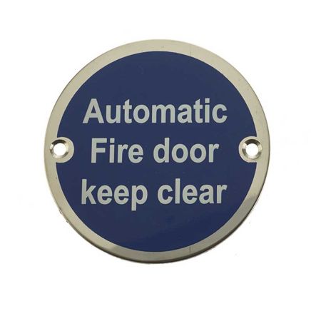 Stainless Steel Automatic Fire Door Keep Clear 75mm Polished Stainless Steel - By Frelan Hardware - JS110PSS