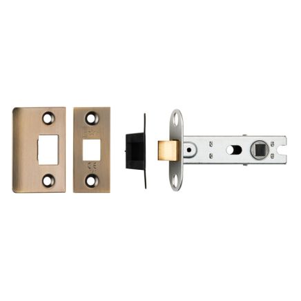 76mm Ce B/T Tubular Mortice Latch Square  - Antique Brass