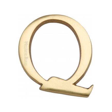 Heritage Brass Alphabet Q Pin Fix 51mm (2") Polished Brass Finish