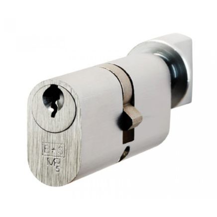 Oval Cylinder And Turn - Satin Chrome