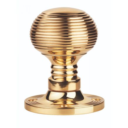 Queen Anne Mortice Knob - Polished Brass