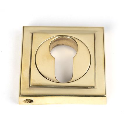 Polished Brass Round Euro Escutcheon (Square)