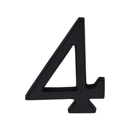 Heritage Brass Numeral 4 Concealed Fix 76mm (3") Matt Black finish