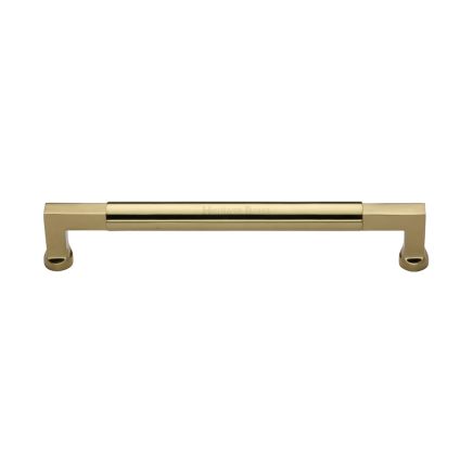Heritage Brass Door Pull Handle Bauhaus Design 330mm Polished Brass Finish