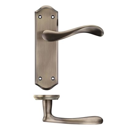 Zoo Hardware Project Asti lever on latch backplate - Bronze