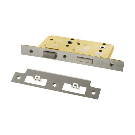 Atlantic DIN Heavy Duty Bathroom Lock Single Turn 60mm backset - Satin Chrome
