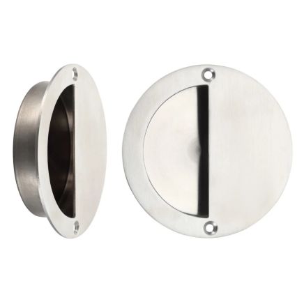 Zoo Hardware Half Moon Flush Pull 90mm dia - Satin Stainless