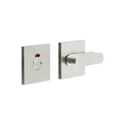 CR-803 Satin Stainless Steel Thumb Turn & Lock Square Rose w/ Indicator - By Frelan Hardware - CR-803BK7SSS