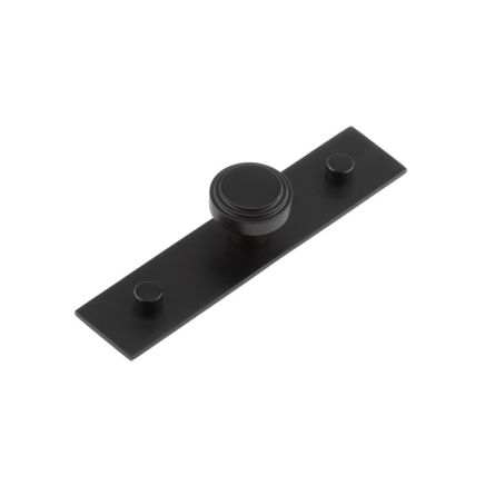 Cropley Cupboard Knobs 30mm Plain Backplate Black - By Frelan Hardware - HOX-1030MB-5090MB
