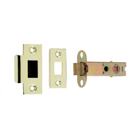 Jedo Double Sprung Tubular Latches 96mm Polished Brass / Satin Chrome - By Frelan Hardware - JL6666S-100