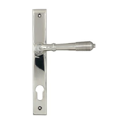 Polished Marine SS (316) Reeded Slimline Lever Espag. Lock Set
