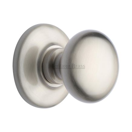 Heritage Brass Centre Door Knob Round Design 3" Satin Nickel Finish