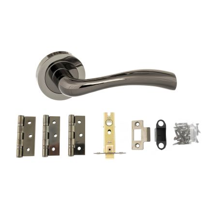 Atlantic Texas Dorpac (3" Latch, 3"x2" Hingesx3) - Black Nickel