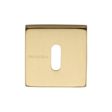 Heritage Brass Square Key Escutcheon Satin Brass finish